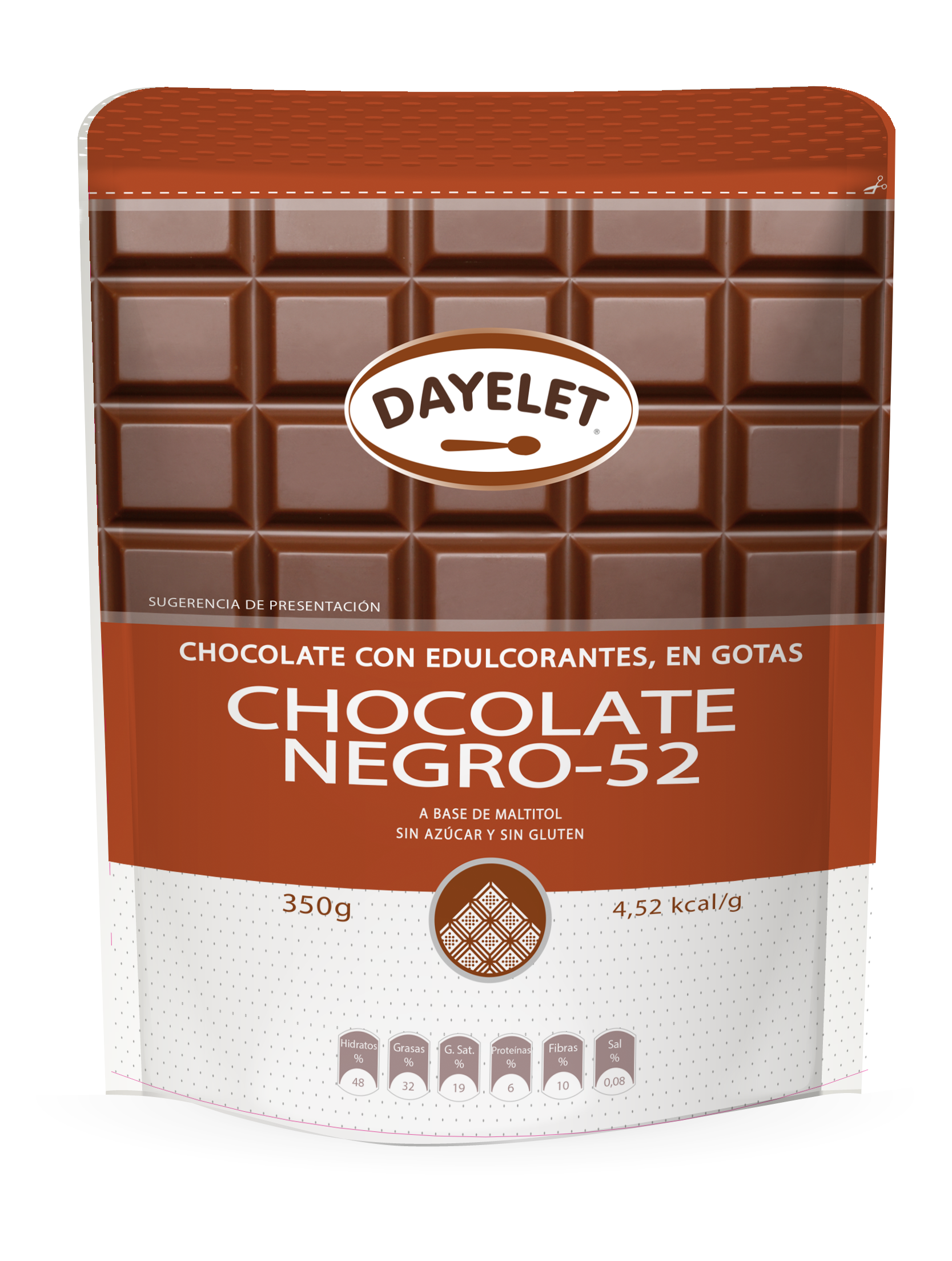 Chocolate negro con proteína. 0% azúcares añadidos